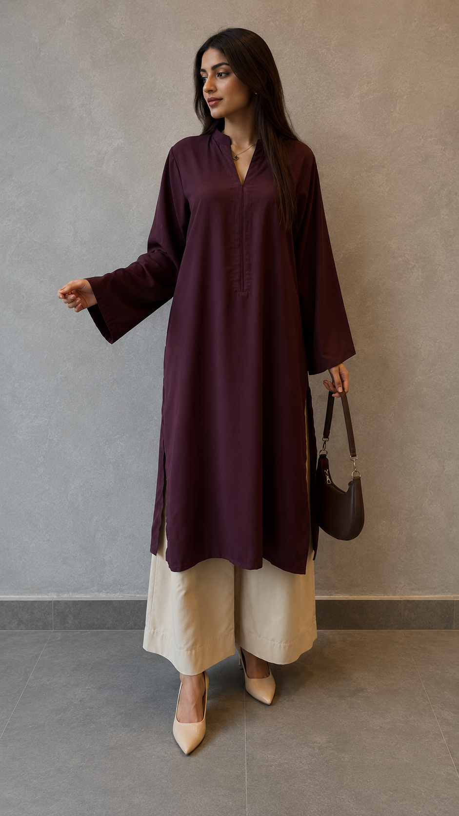 Burgundy and Beige set